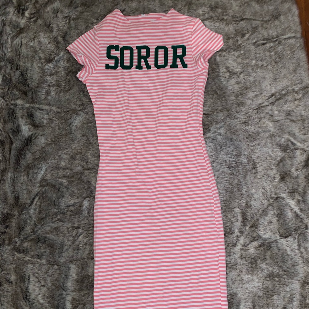 Pink and green dress